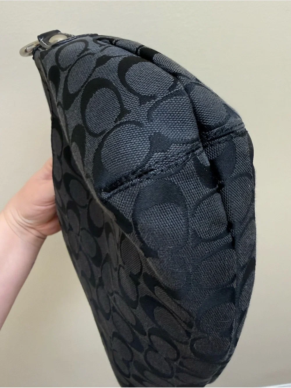 Coach Y2K Black Signature C Jacquard Soho Buckle Shoulder Bag Purse F17093 EUC